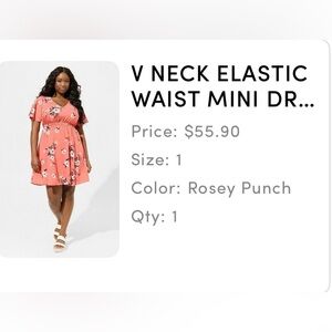 Torrid Size 1 Floral Short Sleeve Dress with pockets